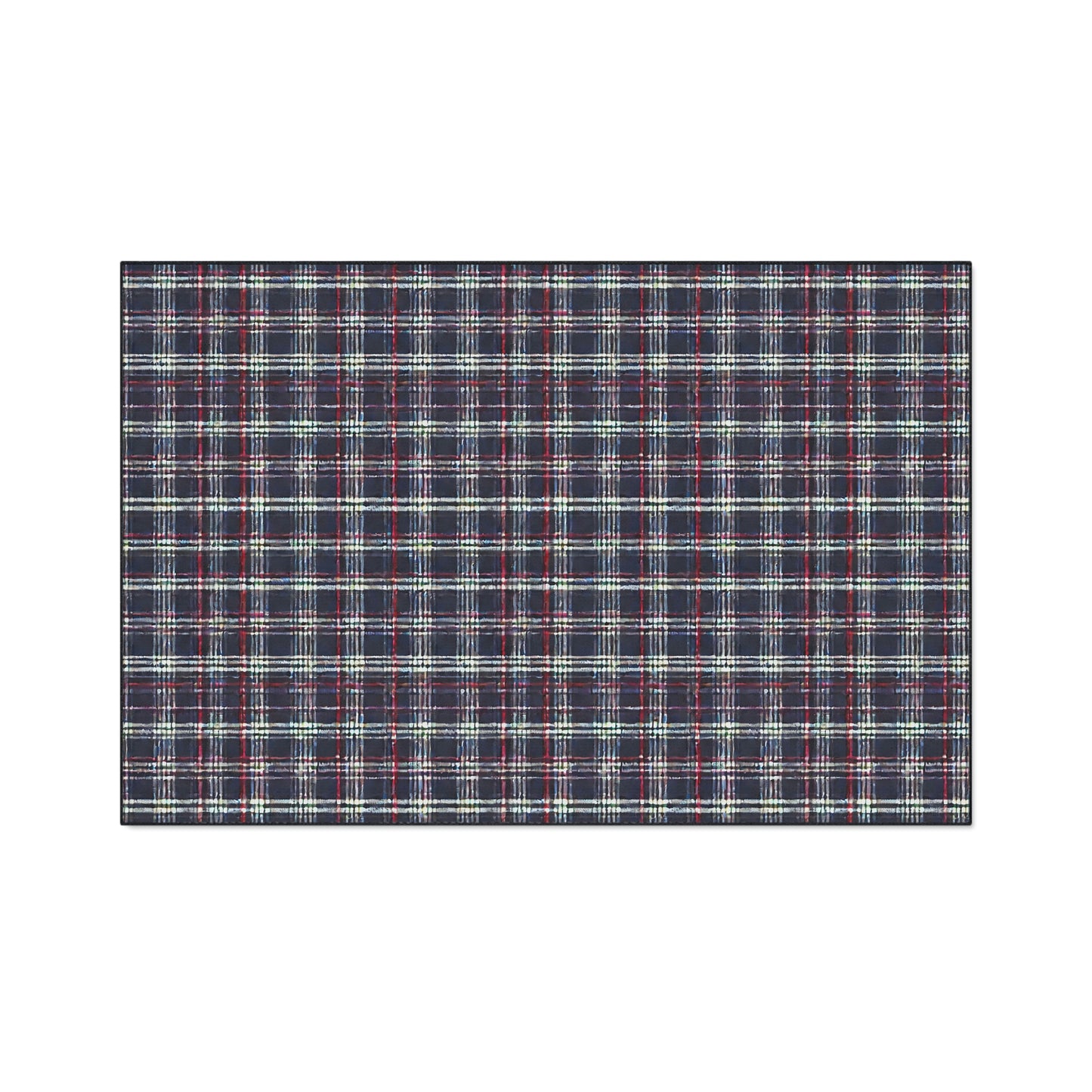 Heavy Duty Floor Mat - Blue/Red Plaid