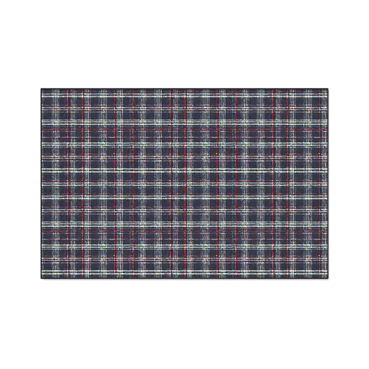 Heavy Duty Floor Mat - Blue/Red Plaid