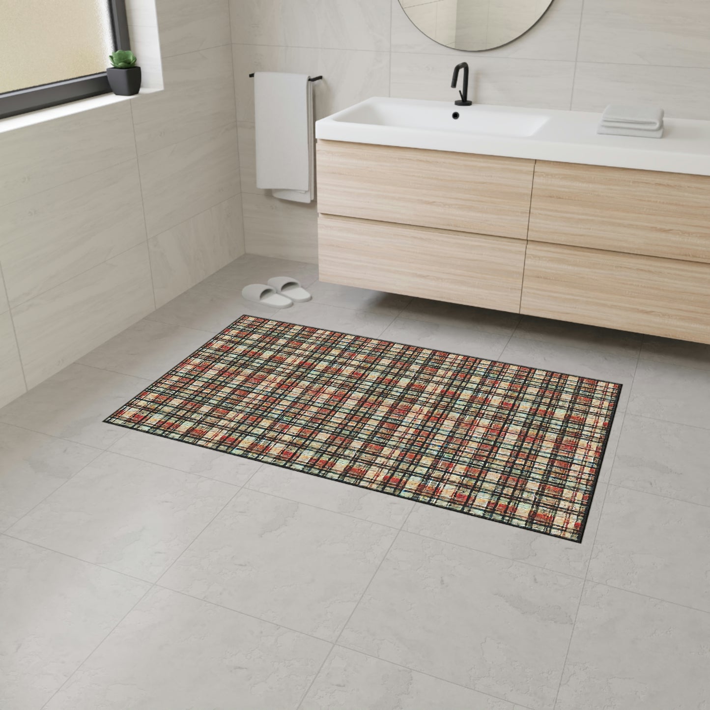 Heavy Duty Floor Mat - Red/Green Plaid