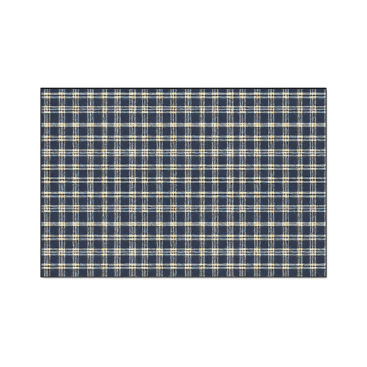 Heavy Duty Floor Mat - Blue Plaid