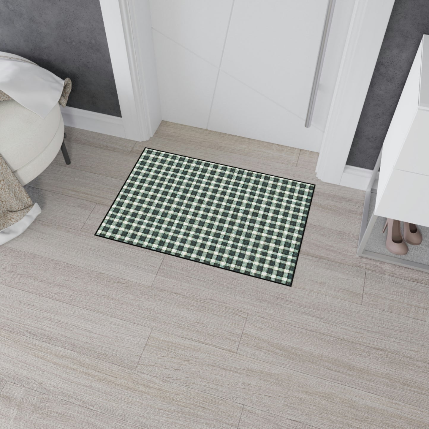 Heavy Duty Floor Mat - Green Plaid