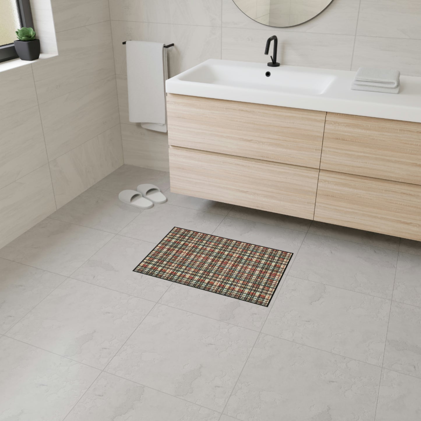 Heavy Duty Floor Mat - Red/Green Plaid