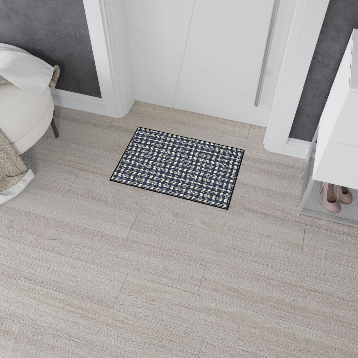 Heavy Duty Floor Mat - Blue Plaid