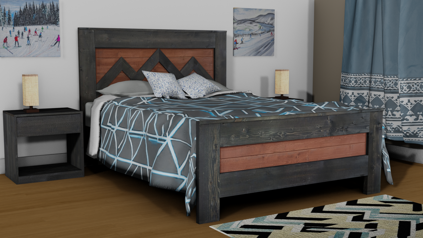 Nordic Style Wood Panel Bed Frame - The Kimberley - Platform Base