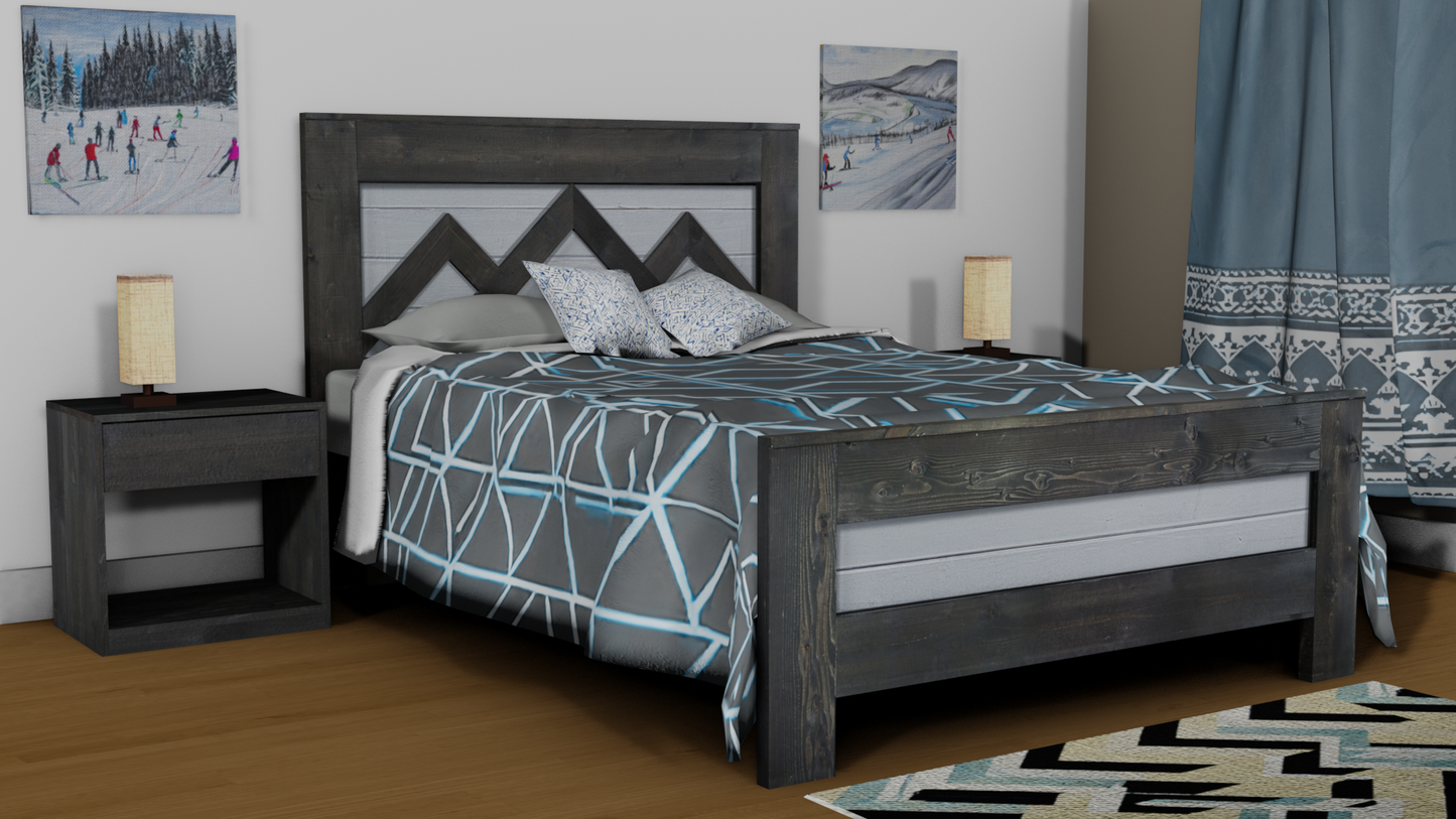 Nordic Style Wood Panel Bed Frame - The Kimberley - Platform Base
