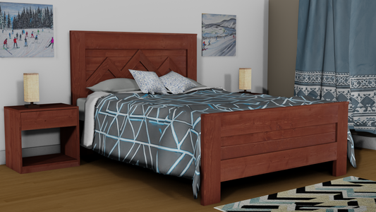 Nordic Style Wood Panel Bed Frame - The Kimberley - Platform Base