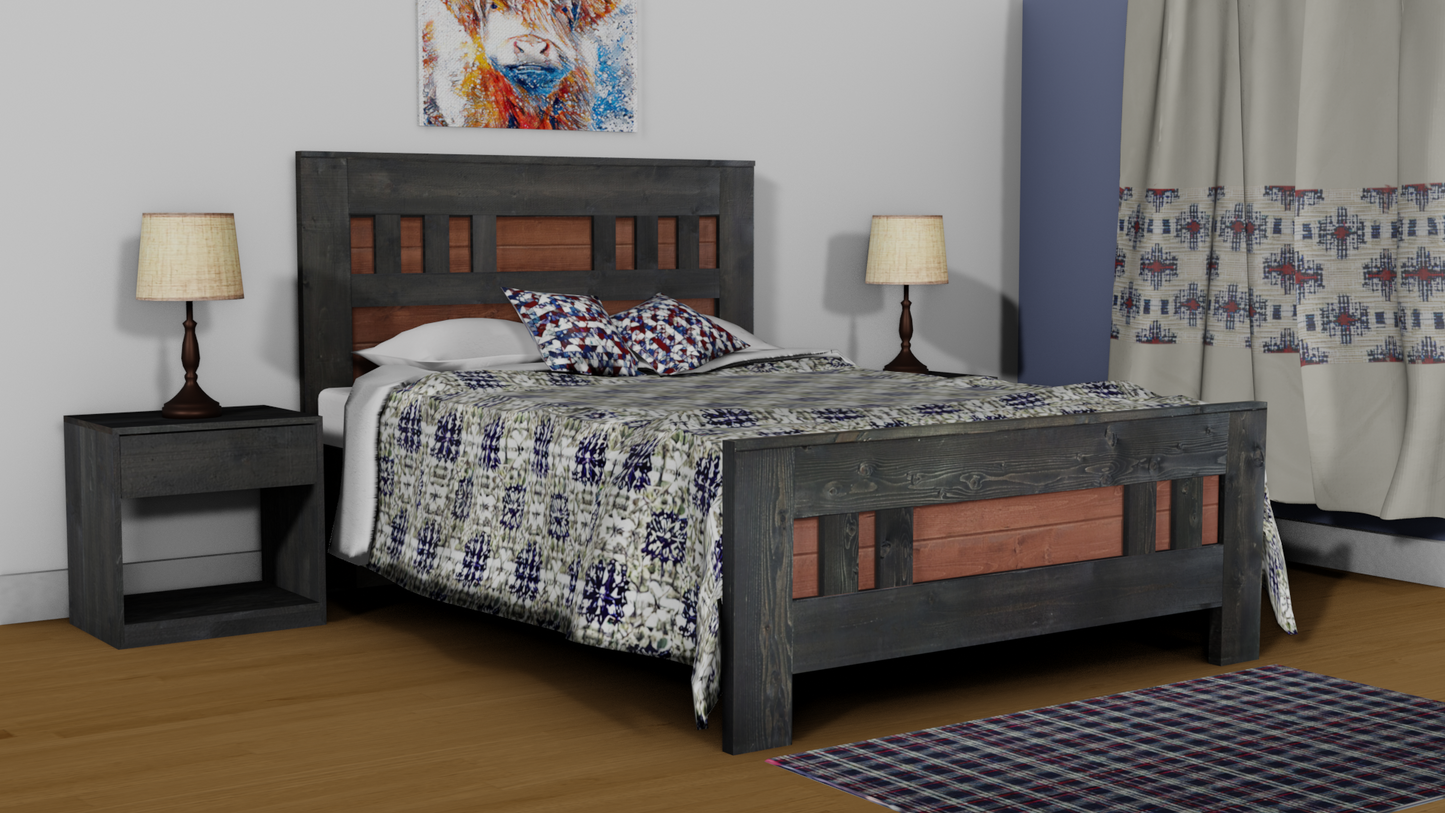 Modern Country Solid Wood Bed Frame - The Moncton - Platform Base