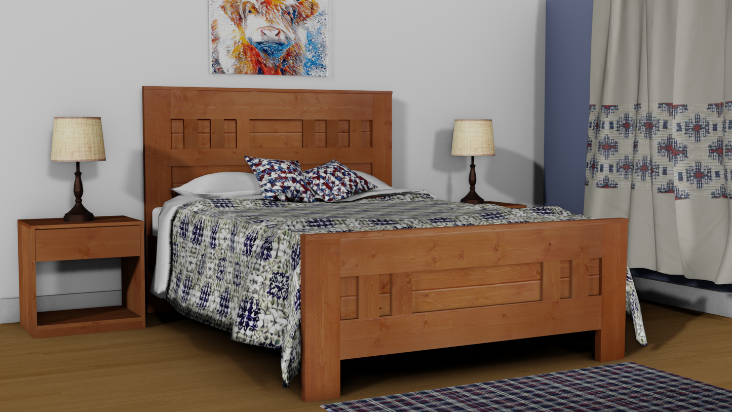 Modern Country Solid Wood Bed Frame - The Moncton - Platform Base