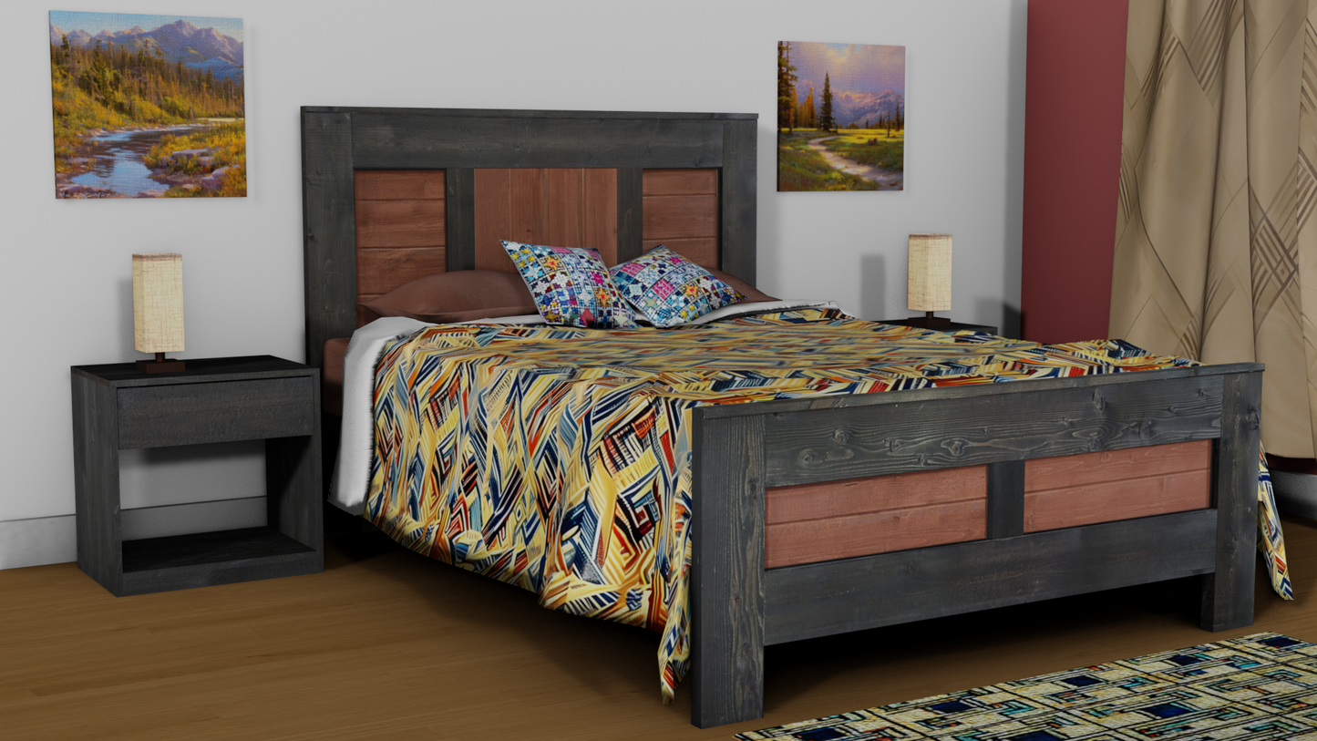 Modern Country Solid Wood Bed Frame - The Niagara - Platform Base