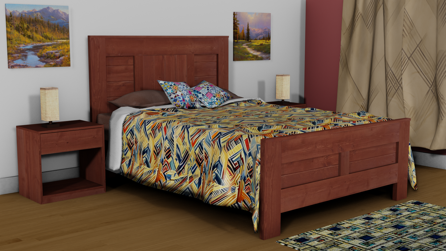 Modern Country Solid Wood Bed Frame - The Niagara - Platform Base
