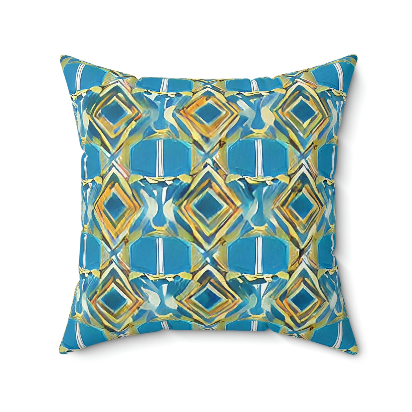 Square Pillow - Blue Diamond