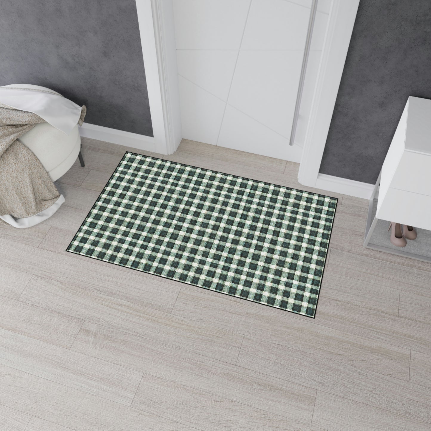 Heavy Duty Floor Mat - Green Plaid