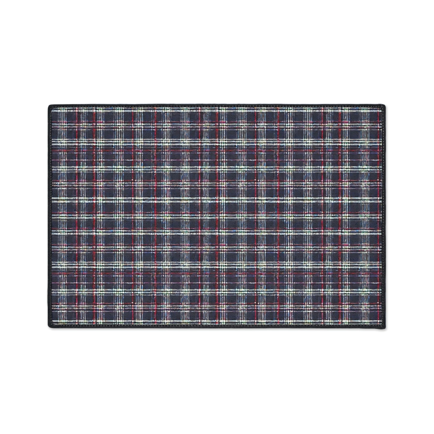 Heavy Duty Floor Mat - Blue/Red Plaid