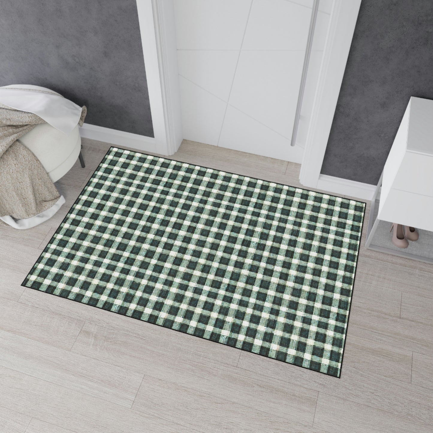 Heavy Duty Floor Mat - Green Plaid
