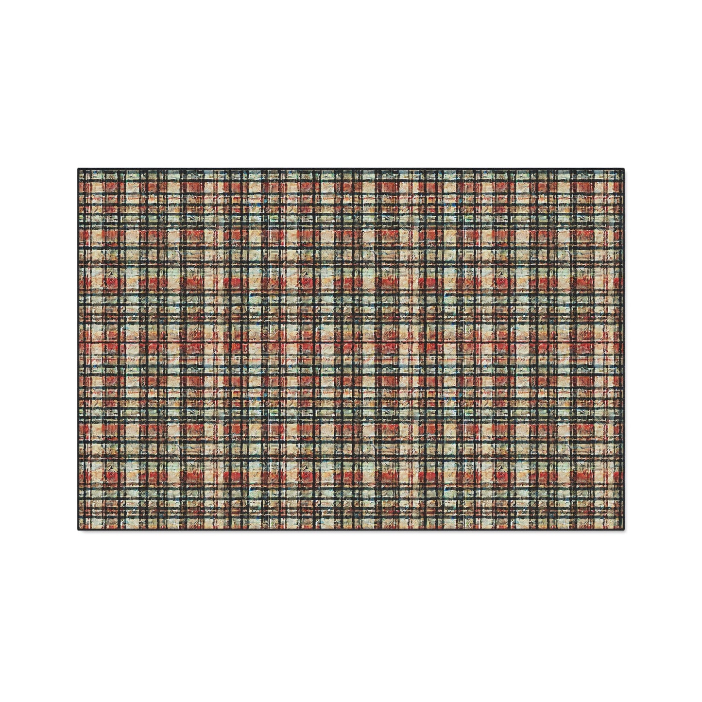 Heavy Duty Floor Mat - Red/Green Plaid