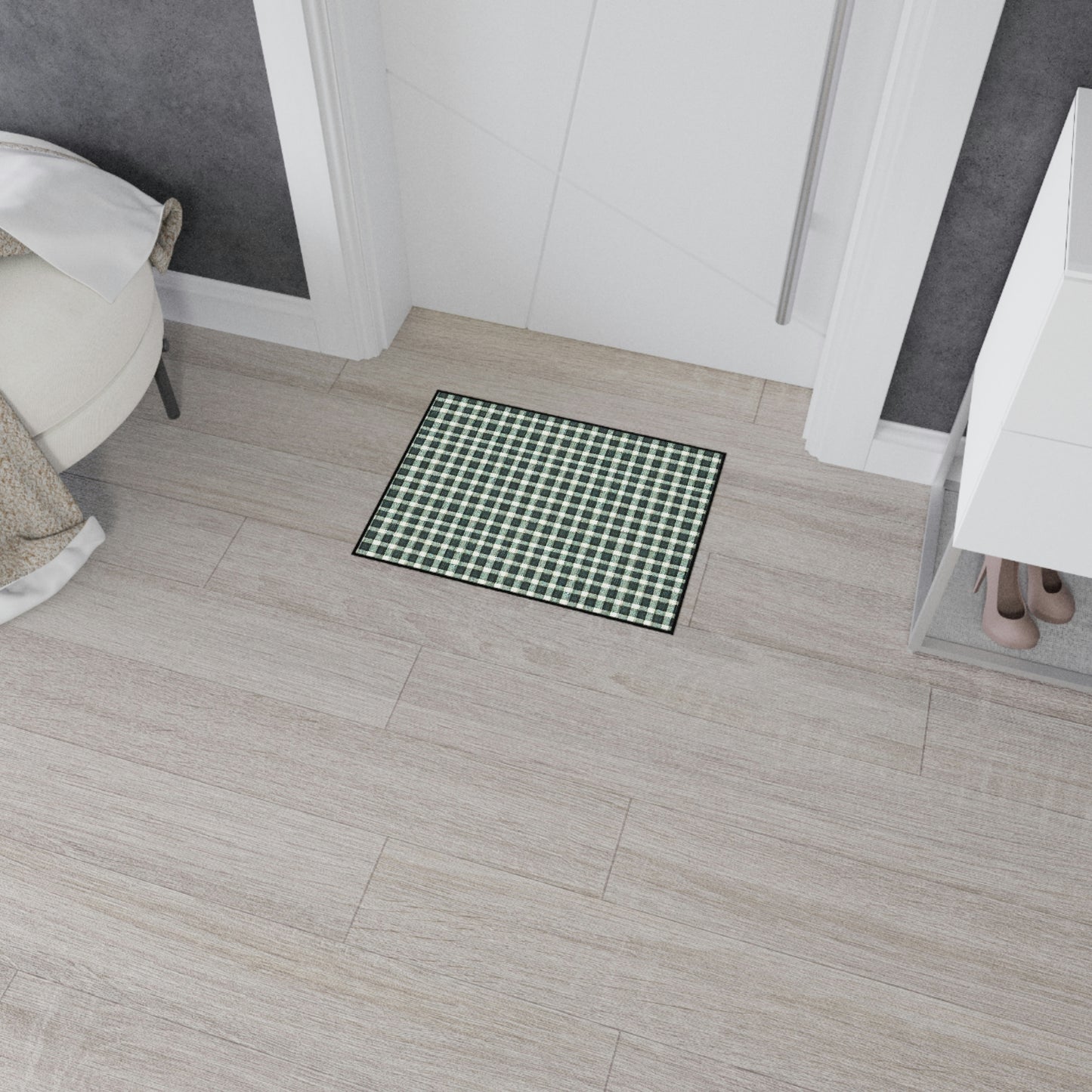 Heavy Duty Floor Mat - Green Plaid
