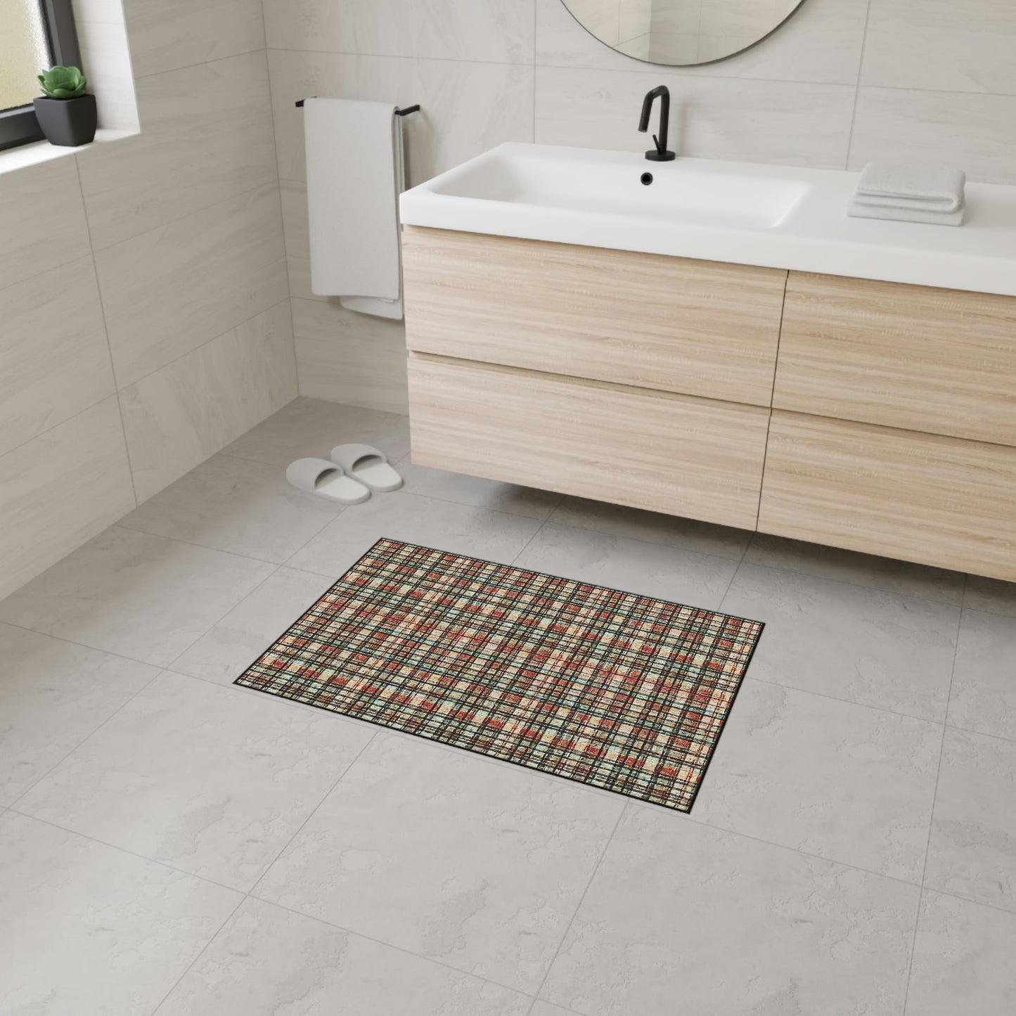 Heavy Duty Floor Mat - Red/Green Plaid