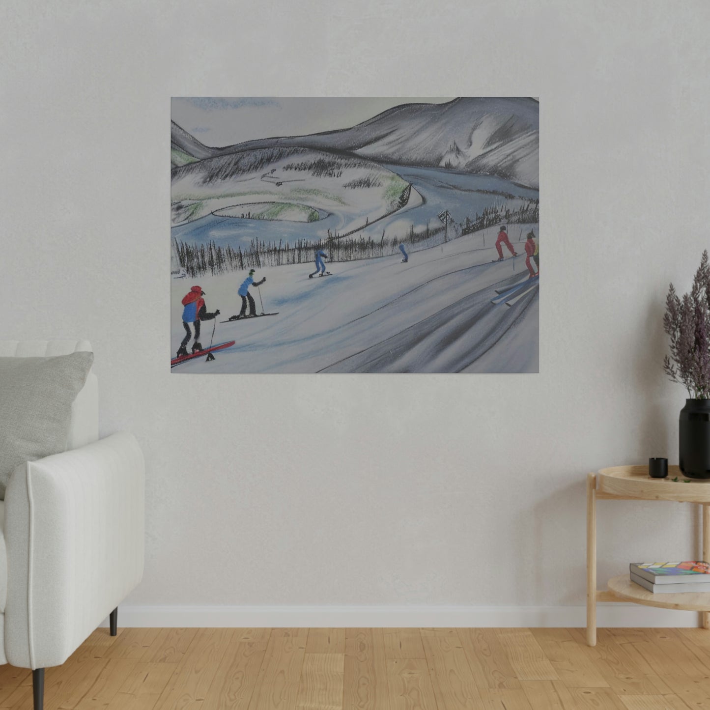 Skiing the Mountain - Canvas Print