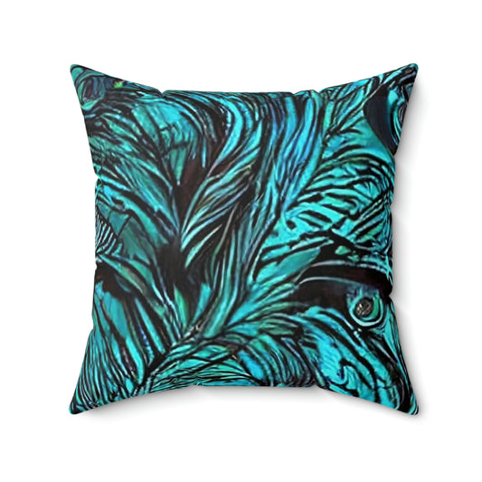 Square Pillow - Peacock Blue