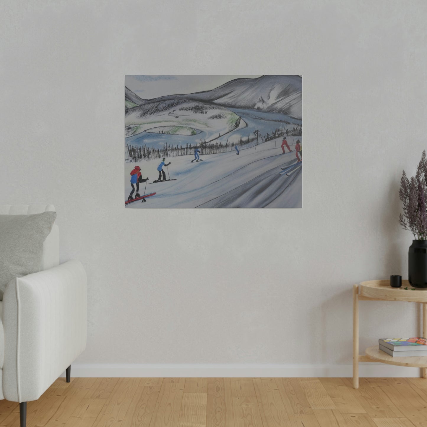 Skiing the Mountain - Canvas Print