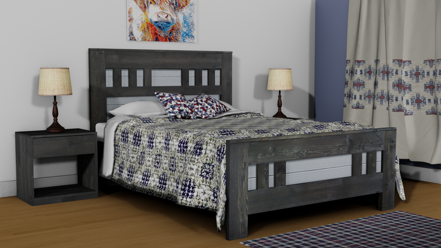 Modern Country Solid Wood Bed Frame - The Moncton - Platform Base