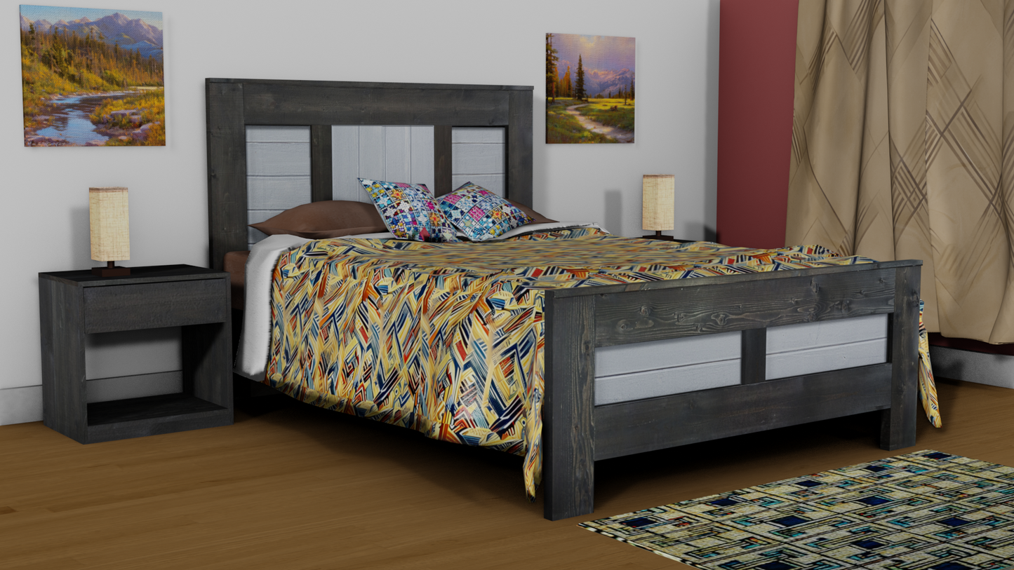 Modern Country Solid Wood Bed Frame - The Niagara - Platform Base