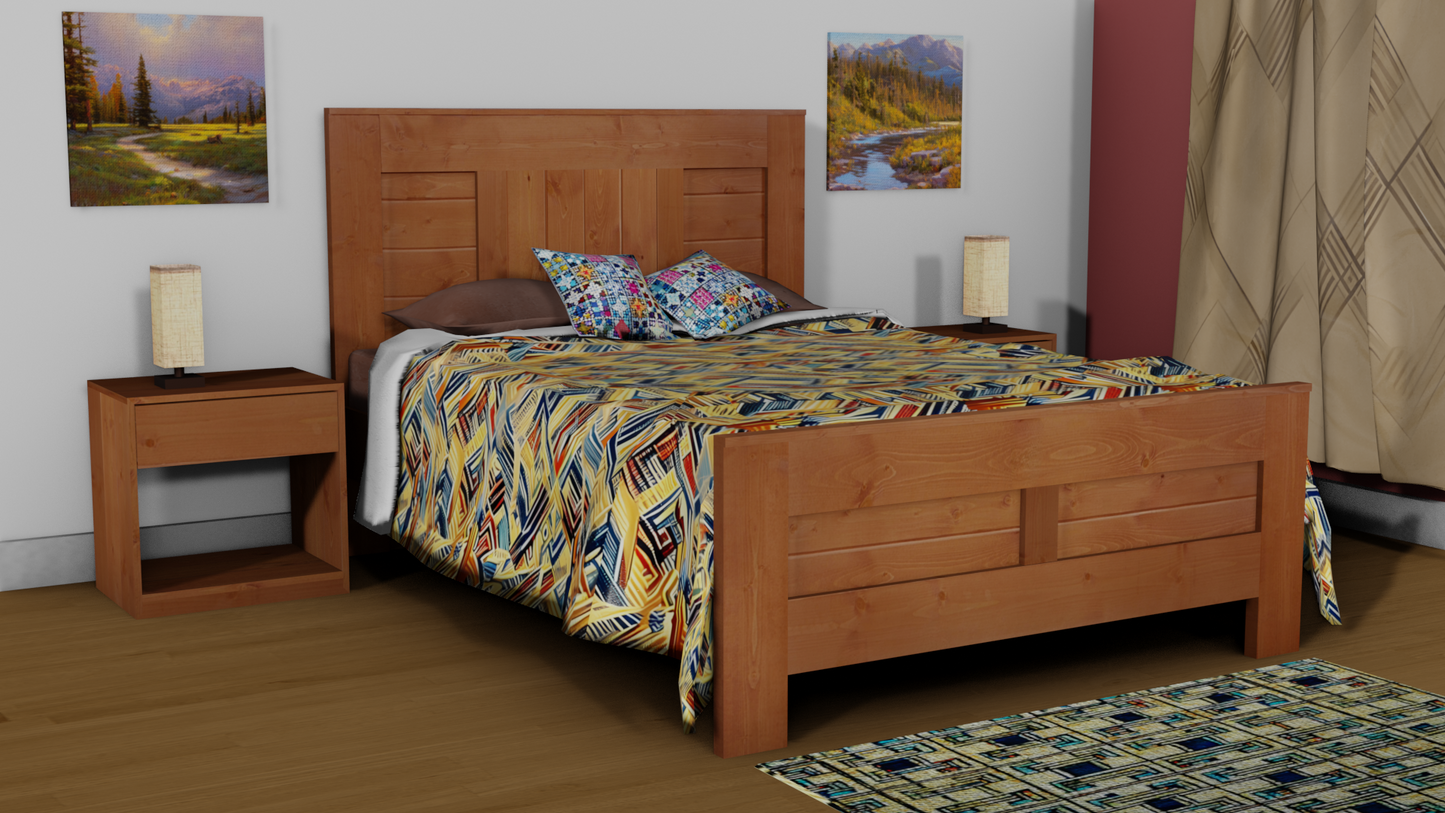 Modern Country Solid Wood Bed Frame - The Niagara - Platform Base