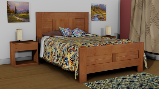 Modern Country Solid Wood Bed Frame - The Niagara - Premium Edition